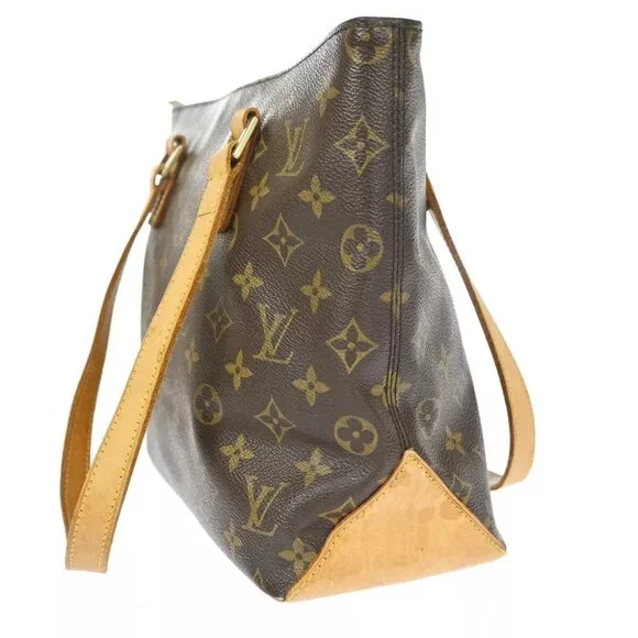 LOUIS VUITTON Cabas Piano Shoulder Bag Monogram Leather Brown